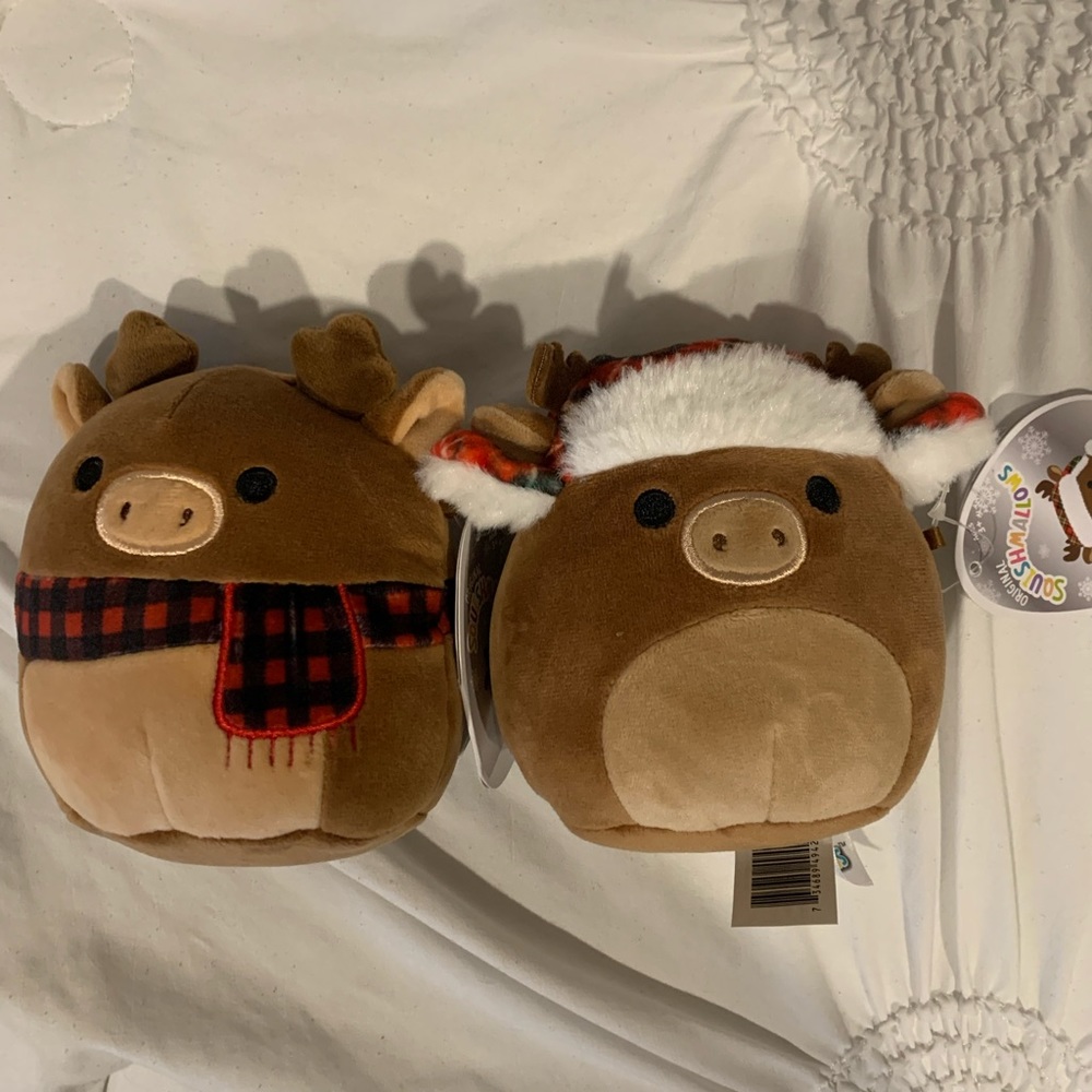 Squishmallows Ruby and Maurice the Moose SET OF TWO Mini Christmas Plush